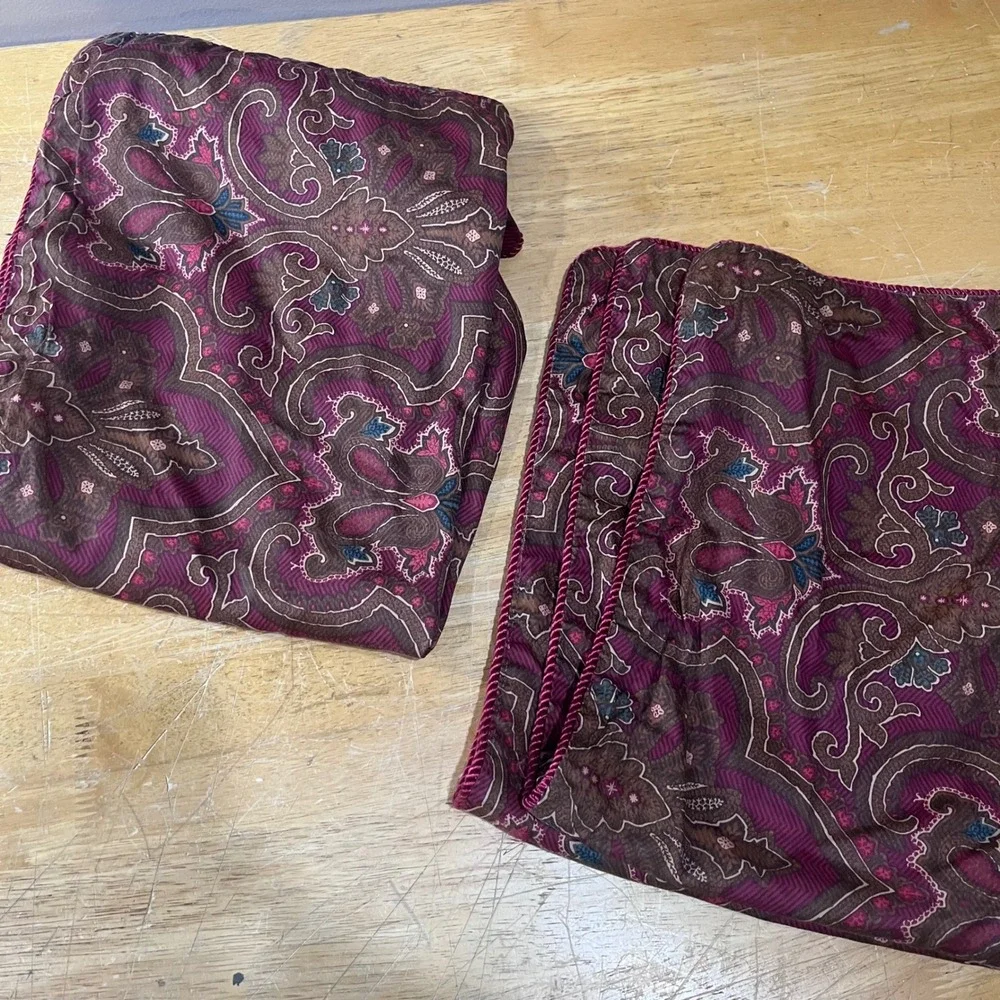 Vtg Ralph Lauren Abenhall Paisley Full Queen Comforter Set 2 Shams Burgundy Boho